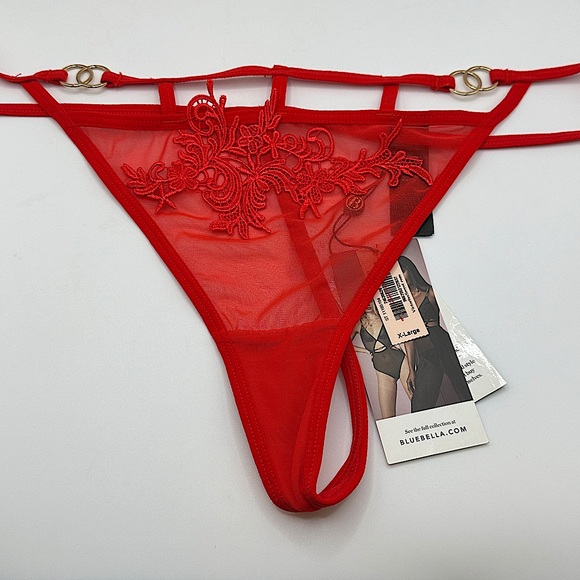 Bluebella for Victoria's Secret Red Harness Floral Thong Panty XL. NWT - Picture 8 of 11